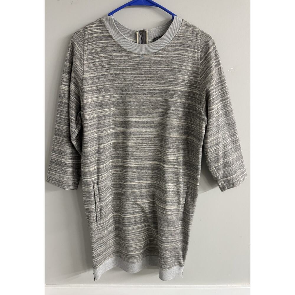 Vince Gray Side Zippers Sweatshirt Tunic Dress Size XS